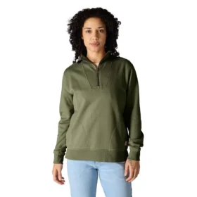 Letvægts-sweatshirt i Tencel med halv lynlås til kvinder