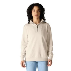 Letvægts-sweatshirt i Tencel med halv lynlås til kvinder