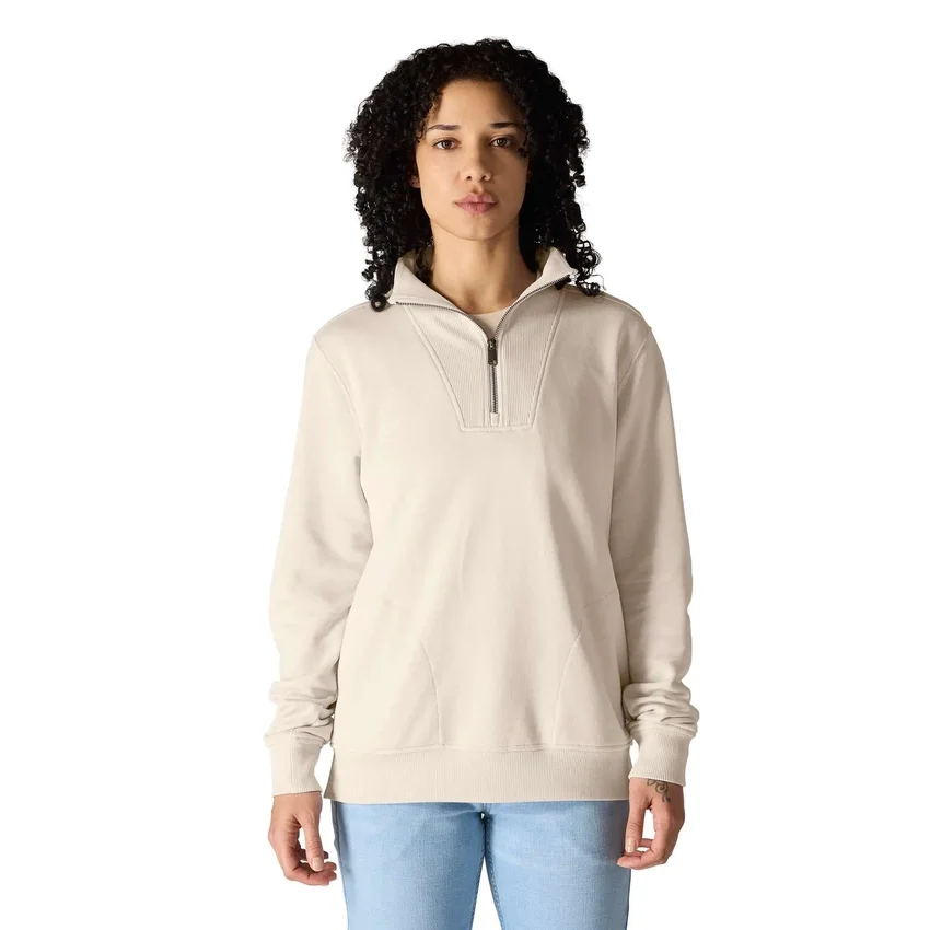 Letvægts-sweatshirt i Tencel med halv lynlås til kvinder