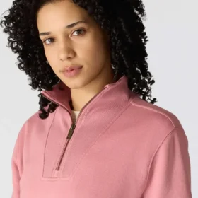 Letvægts-sweatshirt i Tencel med halv lynlås til kvinder