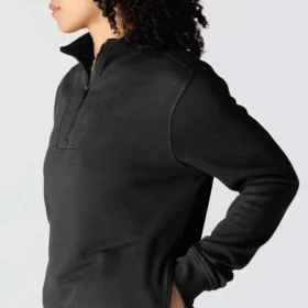 Letvægts-sweatshirt i Tencel med halv lynlås til kvinder