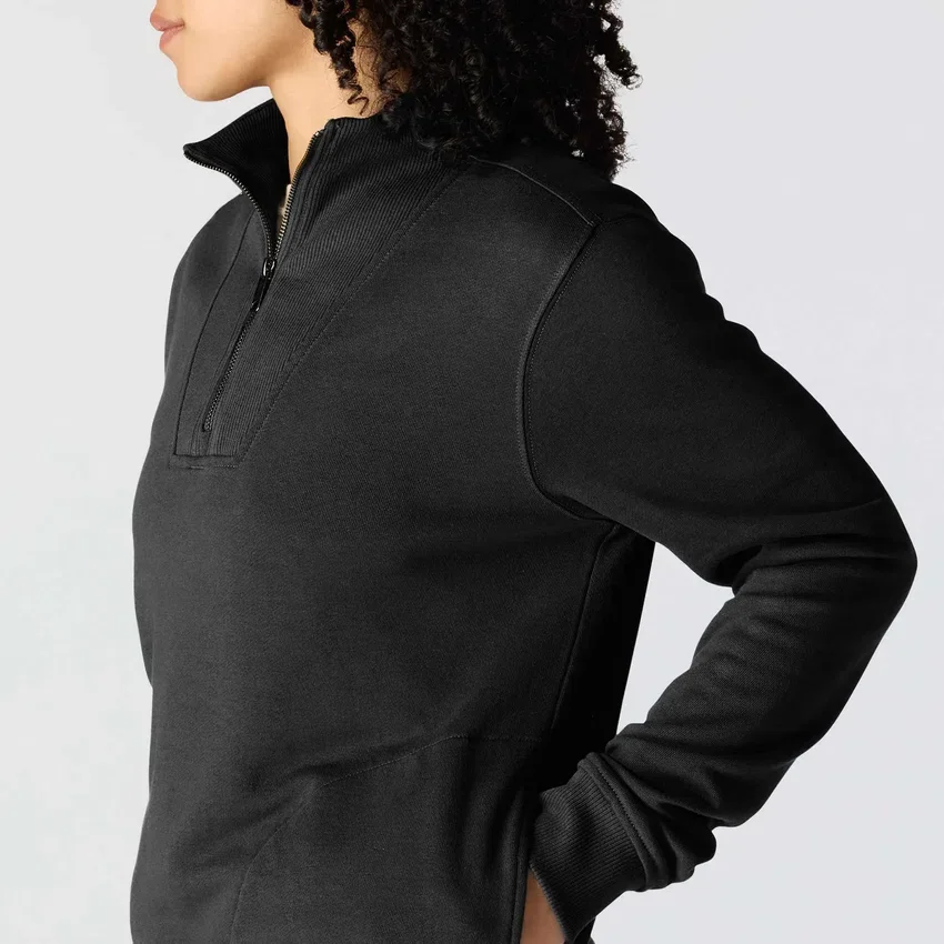 Letvægts-sweatshirt i Tencel med halv lynlås til kvinder
