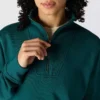 Letvægts-sweatshirt i Tencel med halv lynlås til kvinder