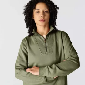 Letvægts-sweatshirt i Tencel med halv lynlås til kvinder
