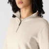 Letvægts-sweatshirt i Tencel med halv lynlås til kvinder
