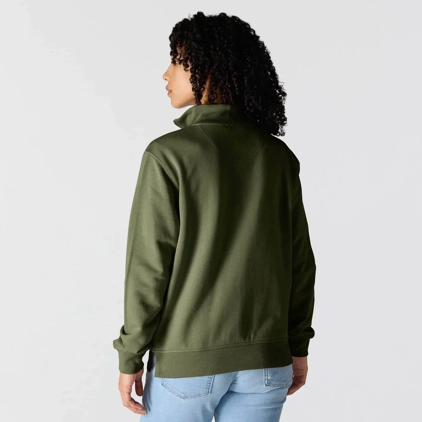 Letvægts-sweatshirt i Tencel med halv lynlås til kvinder