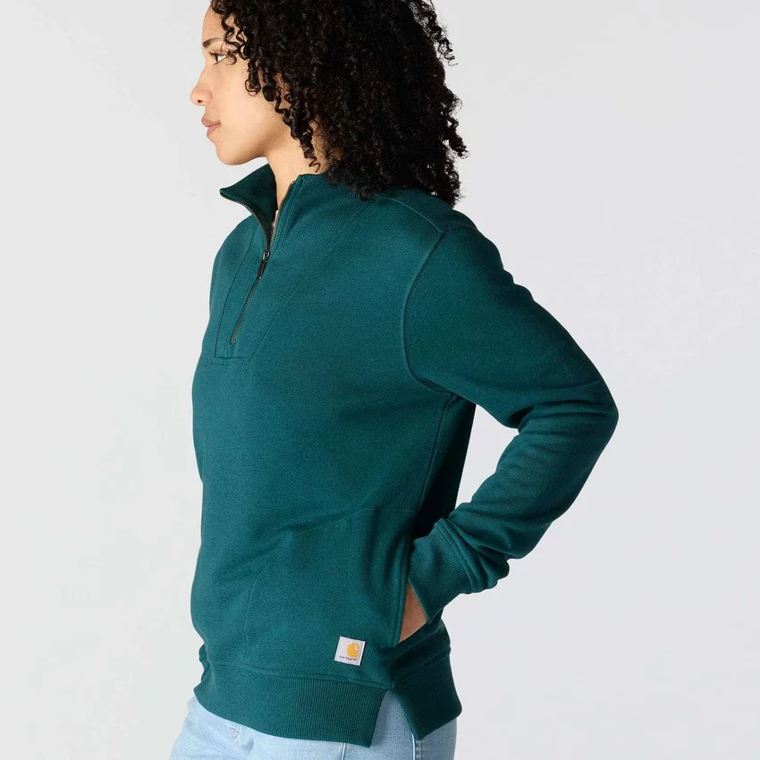 Letvægts-sweatshirt i Tencel med halv lynlås til kvinder
