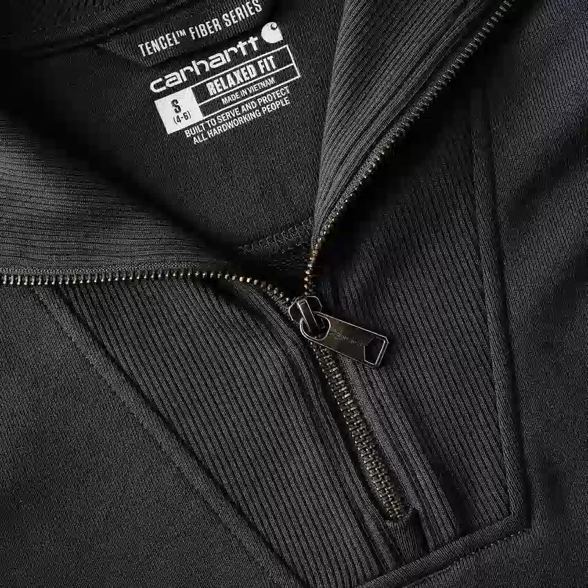 Letvægts-sweatshirt i Tencel med halv lynlås til kvinder