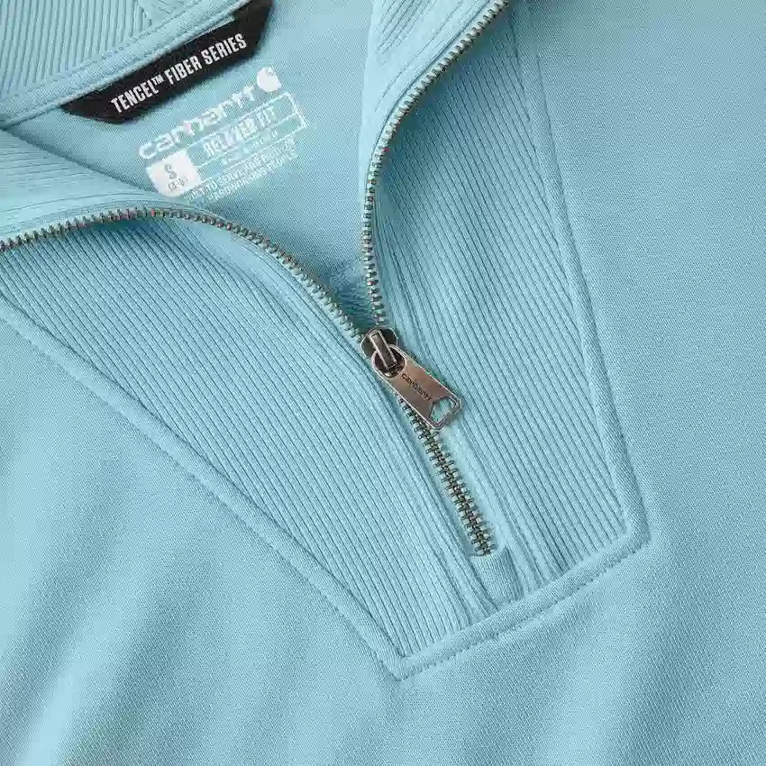 Letvægts-sweatshirt i Tencel med halv lynlås til kvinder