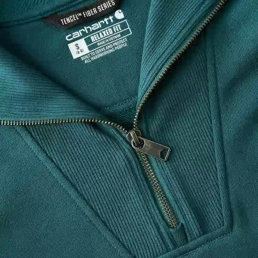 Letvægts-sweatshirt i Tencel med halv lynlås til kvinder