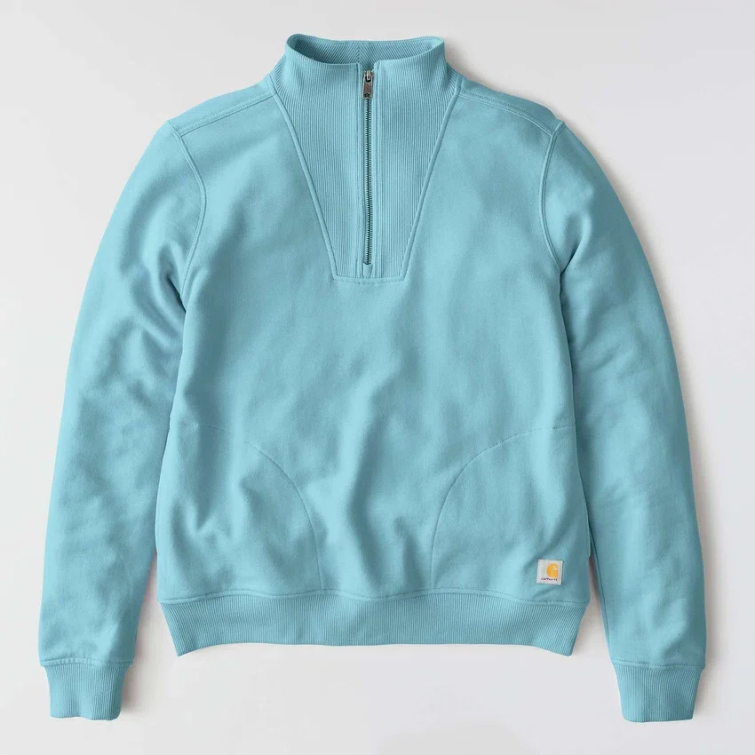 Letvægts-sweatshirt i Tencel med halv lynlås til kvinder