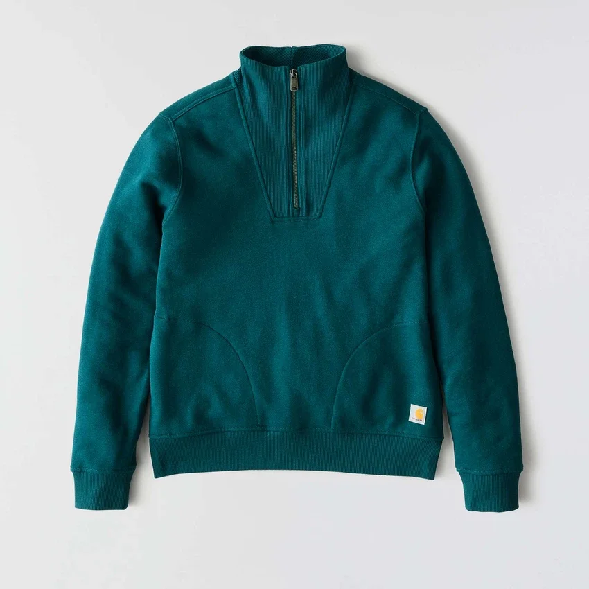 Letvægts-sweatshirt i Tencel med halv lynlås til kvinder