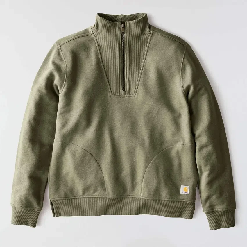 Letvægts-sweatshirt i Tencel med halv lynlås til kvinder