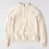Letvægts-sweatshirt i Tencel med halv lynlås til kvinder