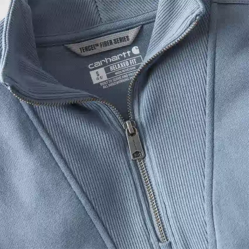 Letvægts-sweatshirt i Tencel med halv lynlås til kvinder