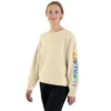 Letvægts-sweatshirt i Tencel med løse ærmer og grafisk mønster på ærmerne til kvinder