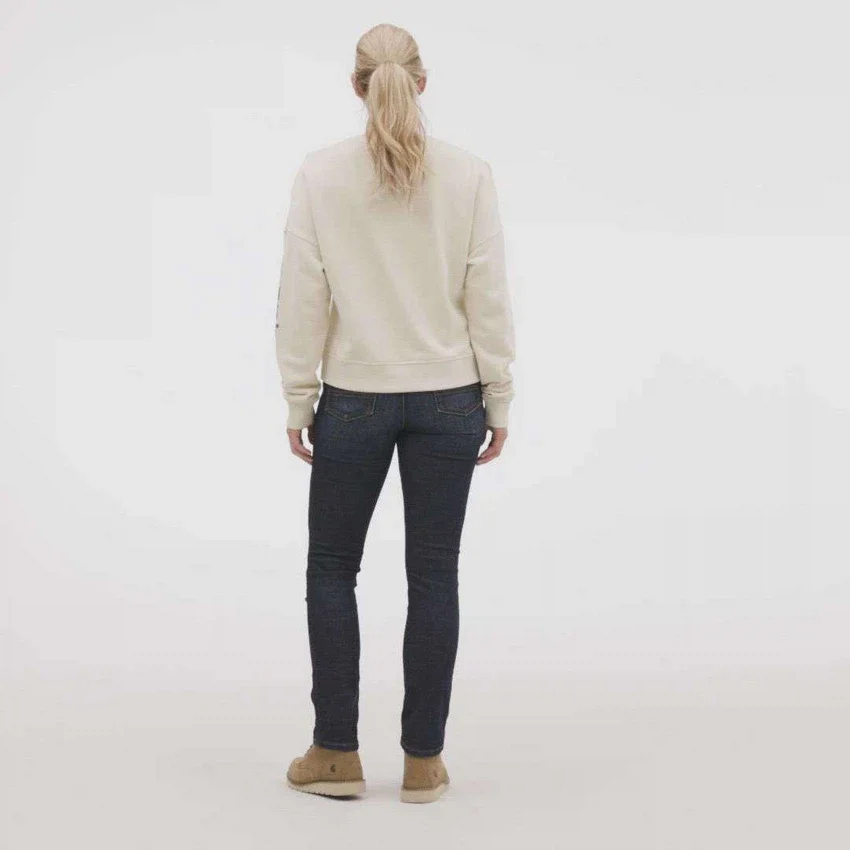 Letvægts-sweatshirt i Tencel med løse ærmer og grafisk mønster på ærmerne til kvinder