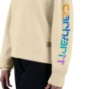 Letvægts-sweatshirt i Tencel med løse ærmer og grafisk mønster på ærmerne til kvinder