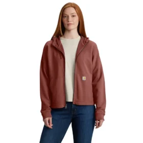 Letvægts-sweatshirt med hætte og gennemgående lynlås i Tencel til kvinder