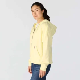 Letvægts-sweatshirt med hætte og gennemgående lynlås i Tencel til kvinder