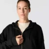 Letvægts-sweatshirt med hætte og gennemgående lynlås i Tencel til kvinder