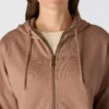 Letvægts-sweatshirt med hætte og gennemgående lynlås i Tencel til kvinder