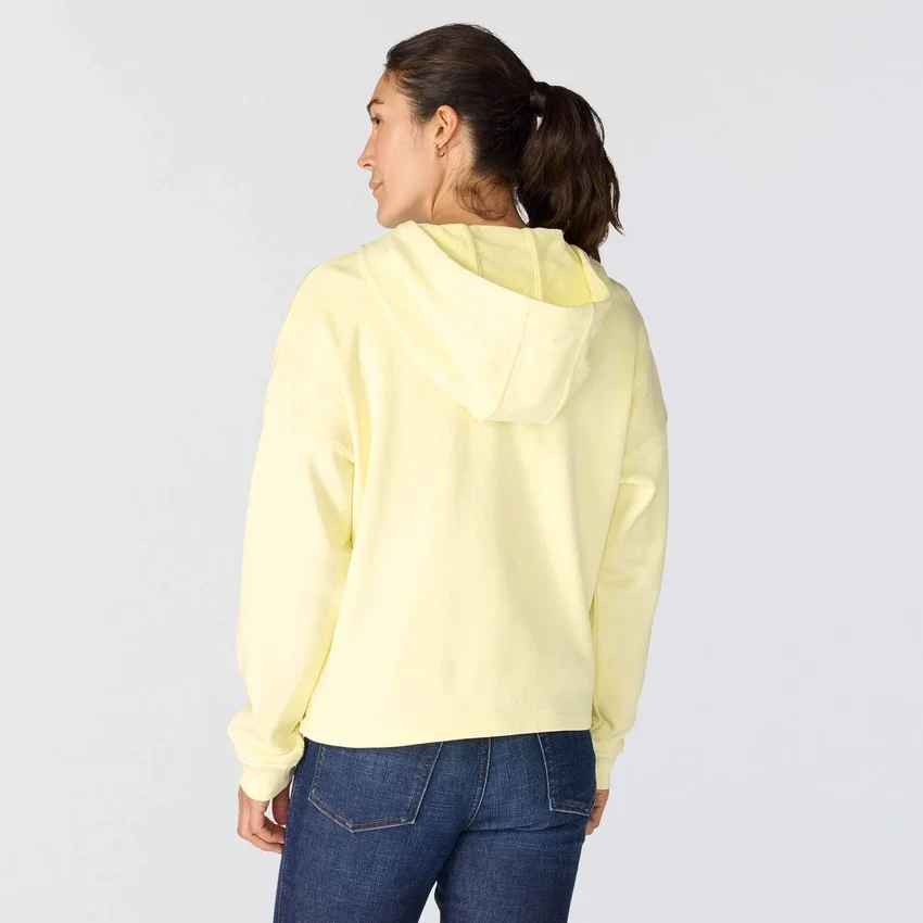 Letvægts-sweatshirt med hætte og gennemgående lynlås i Tencel til kvinder