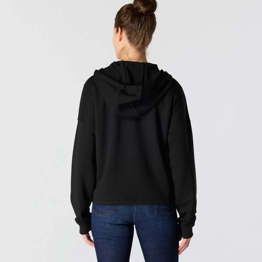 Letvægts-sweatshirt med hætte og gennemgående lynlås i Tencel til kvinder