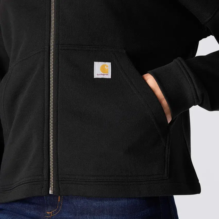 Letvægts-sweatshirt med hætte og gennemgående lynlås i Tencel til kvinder