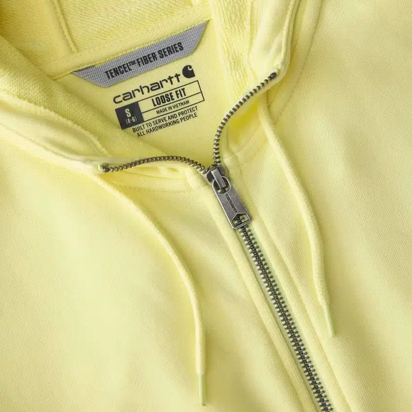 Letvægts-sweatshirt med hætte og gennemgående lynlås i Tencel til kvinder