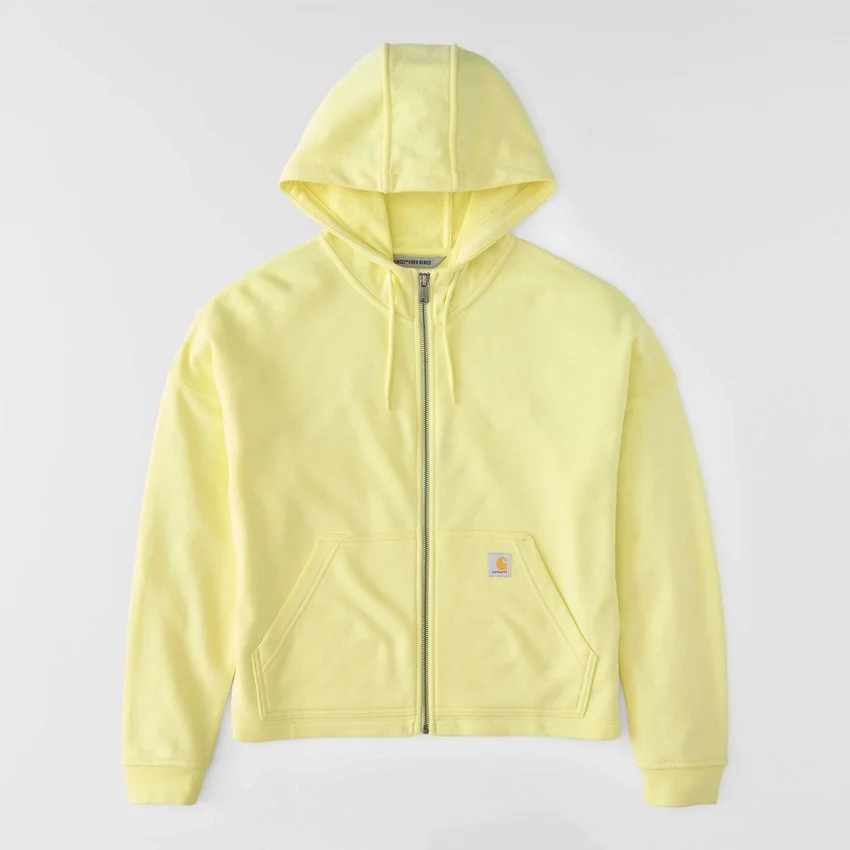 Letvægts-sweatshirt med hætte og gennemgående lynlås i Tencel til kvinder