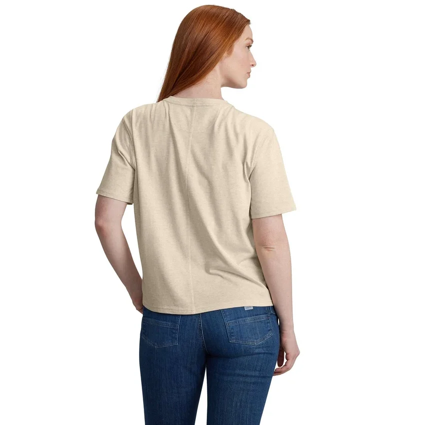 Letvægts-T-shirt med sweatshirt-hals og grafisk print til kvinder i Tencel