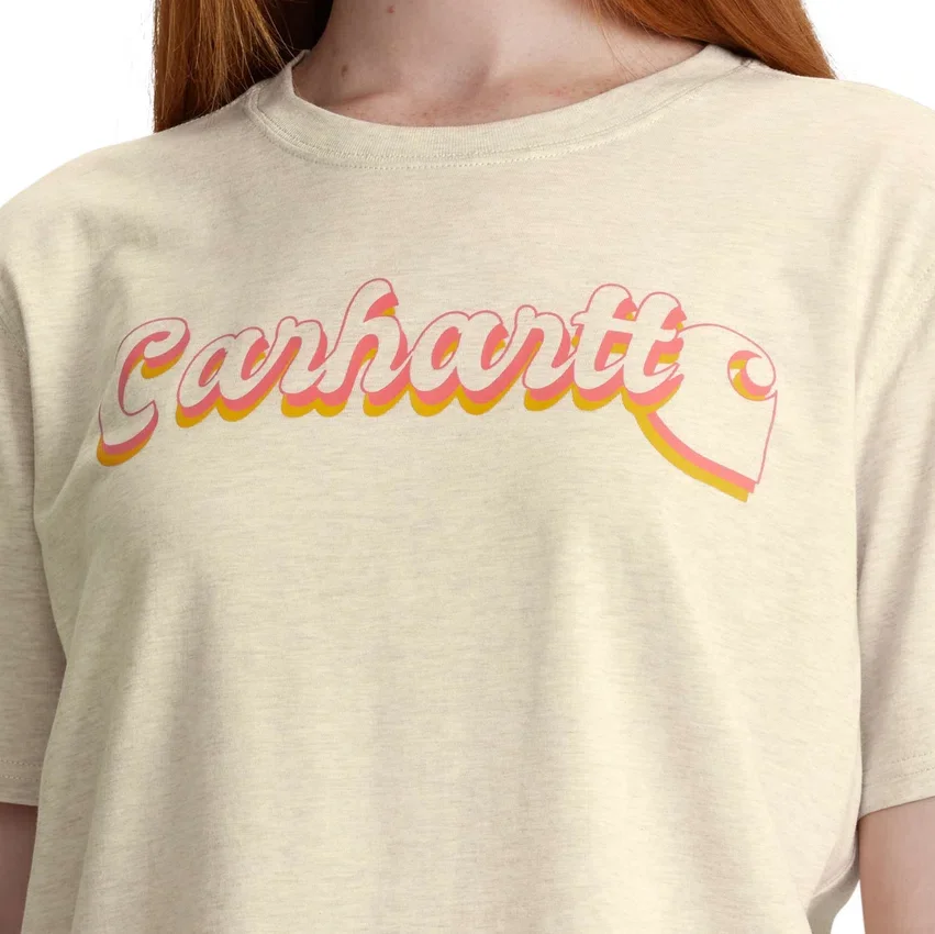Letvægts-T-shirt med sweatshirt-hals og grafisk print til kvinder i Tencel