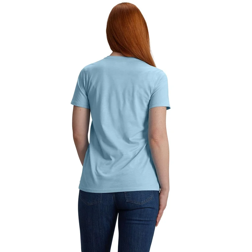 Letvægts-T-shirt med V-hals og grafisk print til kvinder i Tencel
