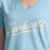 Letvægts-T-shirt med V-hals og grafisk print til kvinder i Tencel