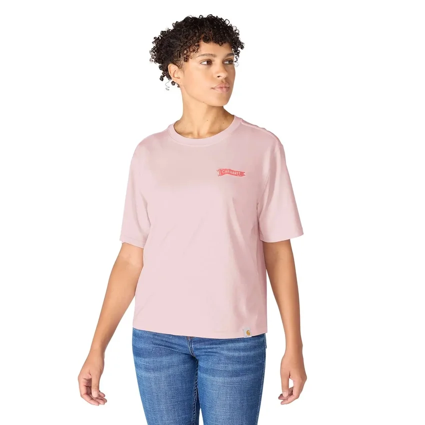 Letvægts-T-skjorte til kvinder med Pennant-flag-motiv i Tencel