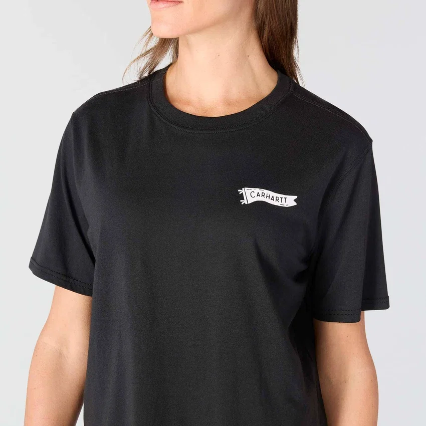 Letvægts-T-skjorte til kvinder med Pennant-flag-motiv i Tencel