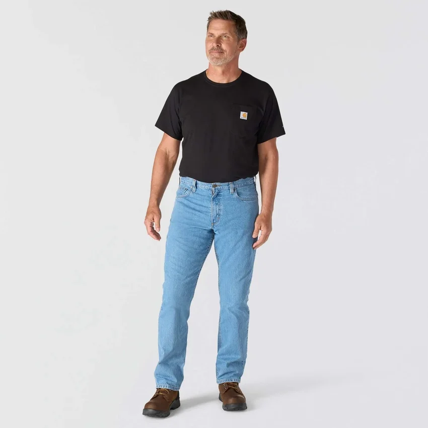 Løse, lige arbejdsjeans til mænd