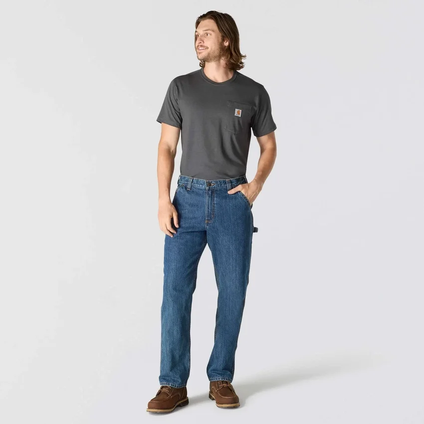 Løse, lige arbejdsjeans til mænd