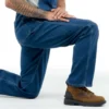 Løstsiddende denim-overalls til mænd
