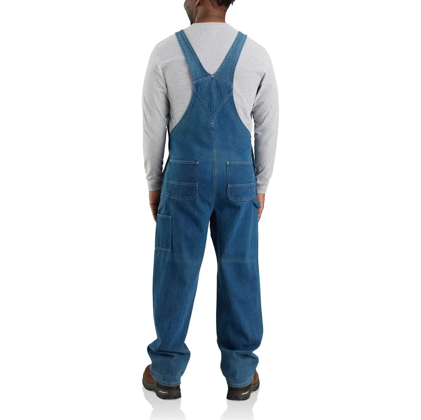 Løstsiddende denim-overalls til mænd