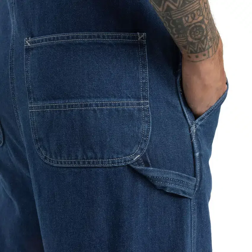 Løstsiddende denim-overalls til mænd