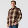 Løstsiddende, kraftig flannel-skjorte med lange løse ærmer og ternet mønster