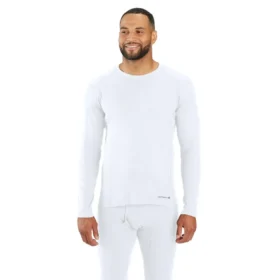 Mellemtykt stretch-undertrøje i ribbet bomuld med sweatshirt-hals
