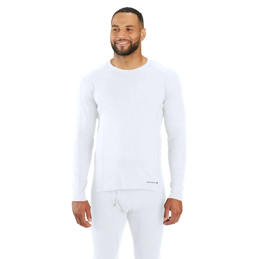 Mellemtykt stretch-undertrøje i ribbet bomuld med sweatshirt-hals