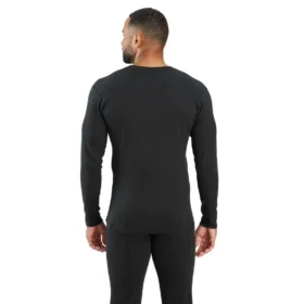 Mellemtykt stretch-undertrøje i ribbet bomuld med sweatshirt-hals