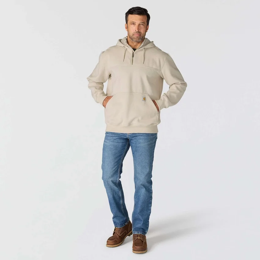 Paxton vandafvisende, kraftig hættetrøje med 1/4-lynlås til mænd – carhartt Rain Defender-hettetrøjer