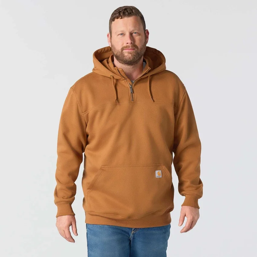 Paxton vandafvisende, kraftig hættetrøje med 1/4-lynlås til mænd – carhartt Rain Defender-hettetrøjer