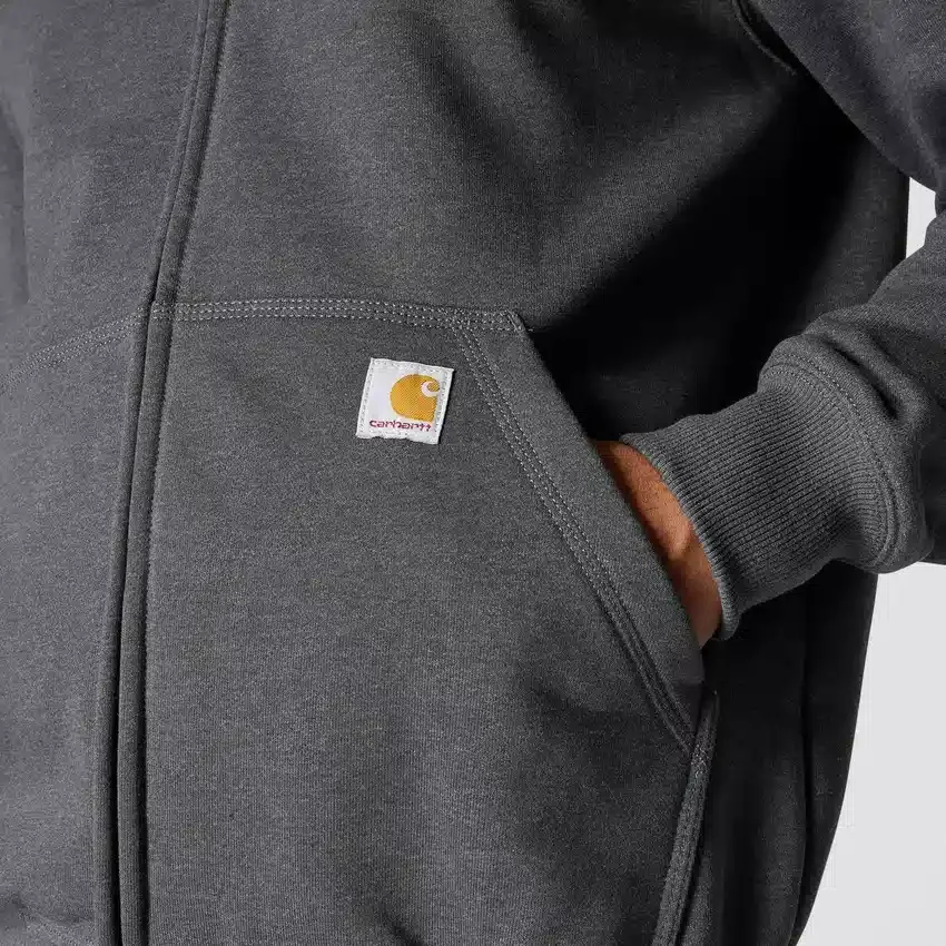 Paxton vandafvisende, kraftig herre-hoodie med gennemgående lynlås – carhartt Rain Defender-hettetrøjer