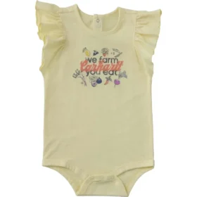 Pige-bodysuit med korte løse ærmer og grøntsagsmotiv (baby)